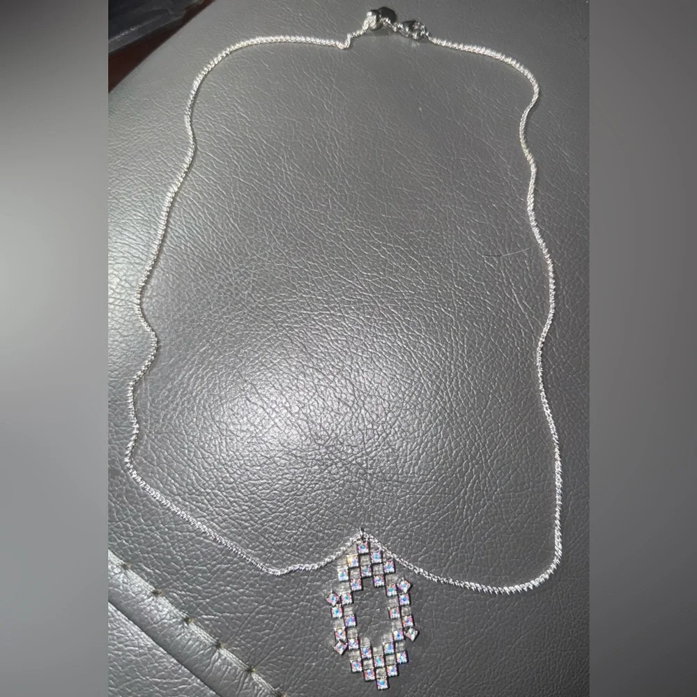 Touchstone Crystal From Swarovski Floating Cubes Pendant. Retired. NWT.